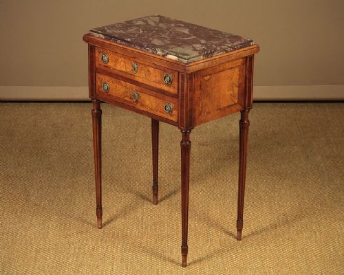 Marble Top Two Drawer Side Table C.1910.