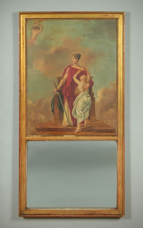 French Trumeau Overmantle Mirror or Pier Glass C.1880.