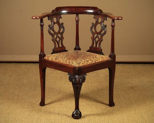 Georgian Style Mahogany Corner Armchair C.1900.