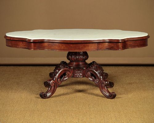 Mid 19th.c. Walnut & Marble Coffee Table.
