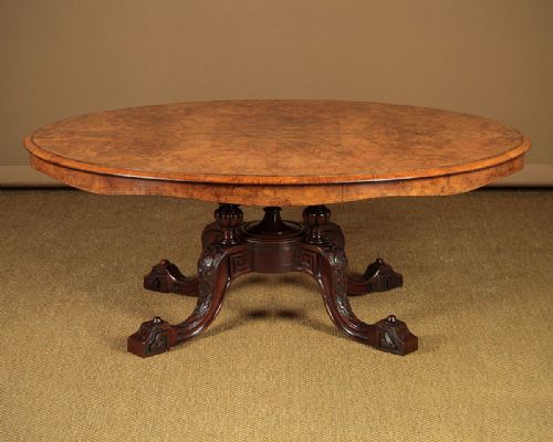 Reduced Oval Burr Walnut Centre Table C.1860.