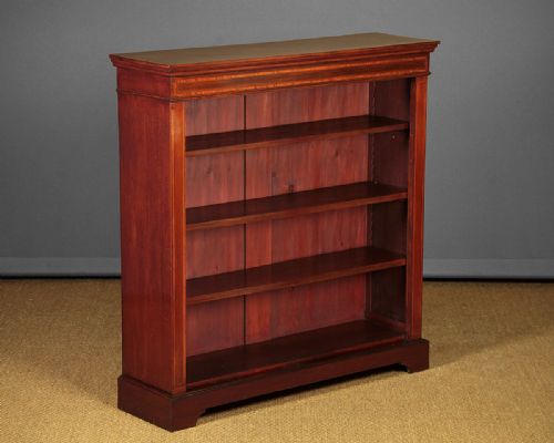 Inlaid Mahogany Open Bookshelves C.1910.