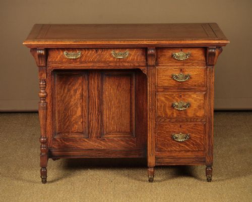 Small Oak Writing Desk by James Shoolbred C.1890.