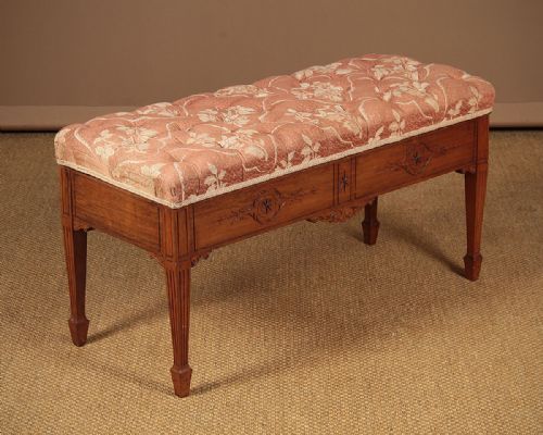 Walnut Duet Piano Stool C.1900.