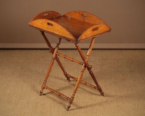 19th.c. Campaign Type Oak Butler’s Tray & Stand C.1880.