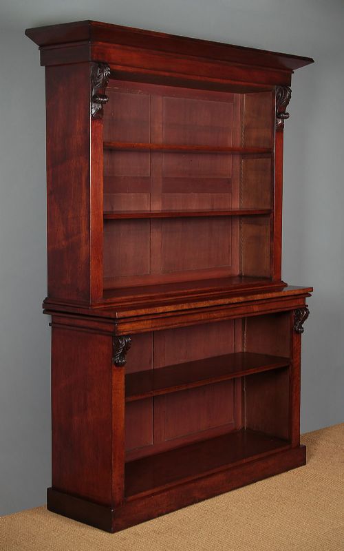 19th.c. Mahogany Double Height Open Bookshelves C.1850.