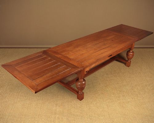 Long Extending Oak Refectory Dining Table C.1930.