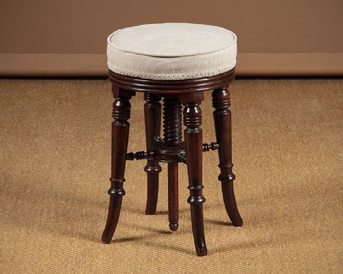 Late 19th.c. Mahogany Dressing or Music Stool C.1880.