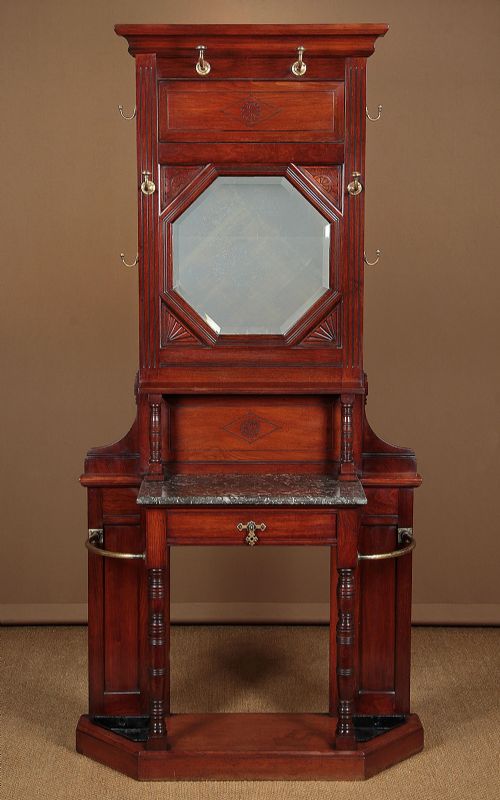 Tall Walnut Hallstand by W.walker & Sons C.1880.