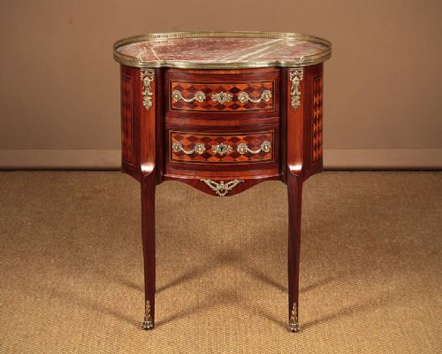 French Kidney Shaped Side Table with Drawers C.1930.