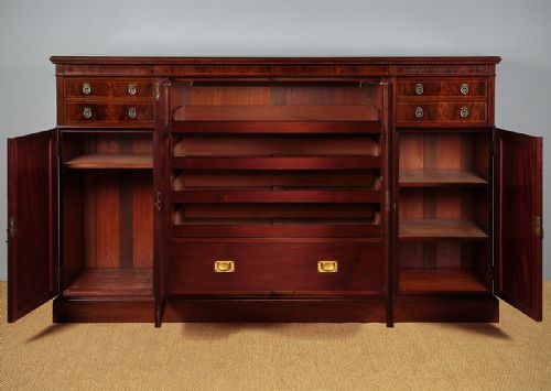 Long Low Sheraton Style Gentleman’s Clothes Press C.1905.
