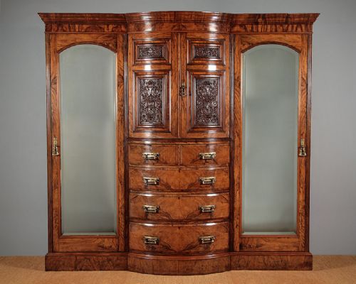 19th.c. Combination Wardrobe & Linen Press C.1880.