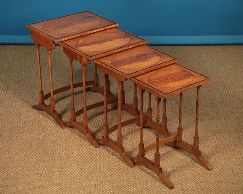 Satinwood Nest of 4 Tables C.1910.