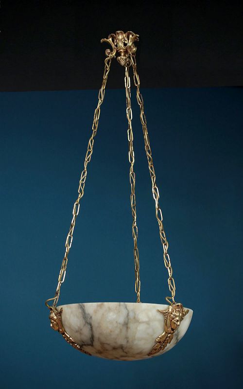 Alabaster Hanging Light C.1910.