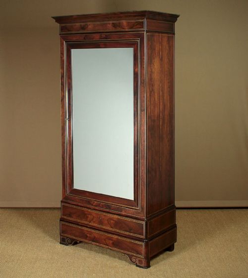 Brass Inlaid Rosewood Wardrobe C.1860.