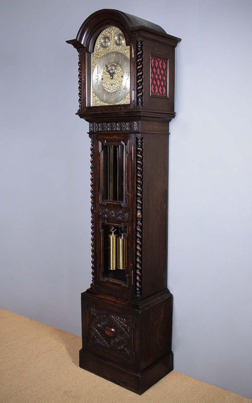 fig 1. Large Long Case Clock with Tubular Bells c.1900.