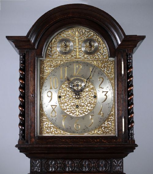 fig 2. Large Long Case Clock with Tubular Bells c.1900.