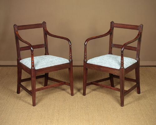 Pair of Regency Mahogany Open Armchairs C.1820.