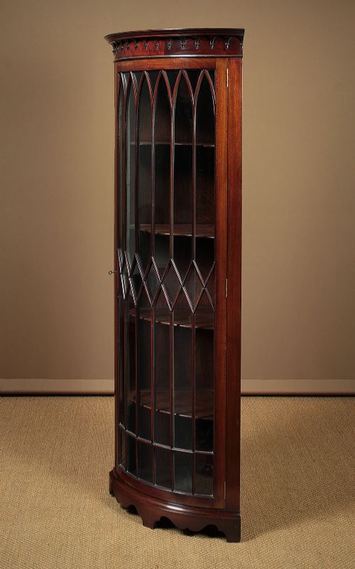 Bow Front Corner Display Cabinet C.1910.