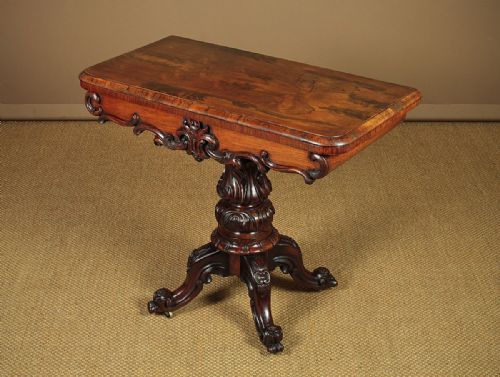Mid 19th.c. Rosewood Fold Over Games Table C.1850.