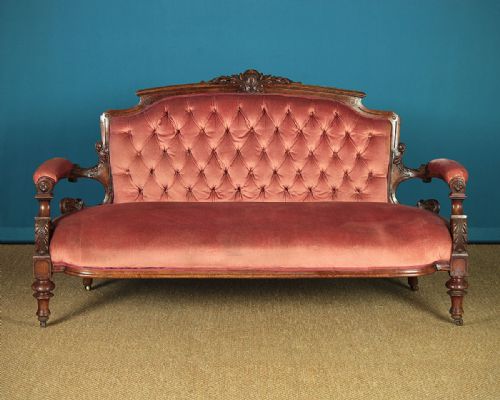 Carved Walnut Couch C.1860.