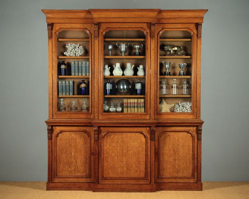 Pale Oak Library Bookcase 1860.