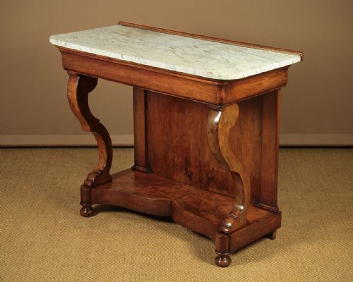 Mid 19th.c. Mahogany & Marble Top Console Table C.1840.