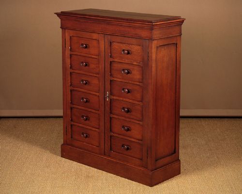 Two Door Oak Filing Cabinet C.1890.
