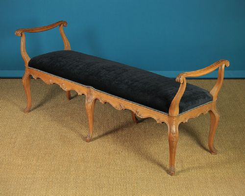 Long Walnut Window Seat C.1910.