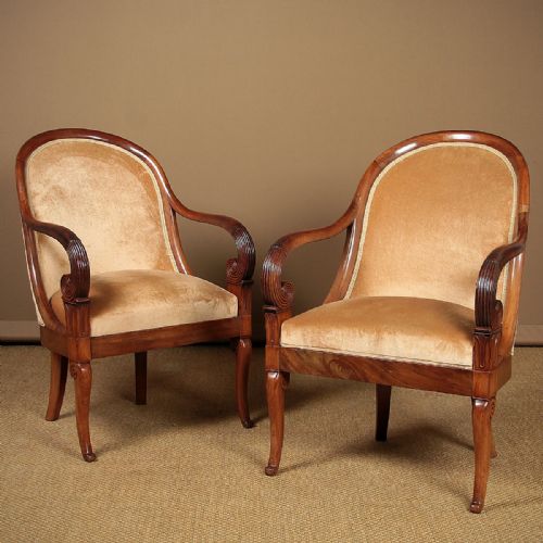 Pair of Small Regency Armchairs C.1830.