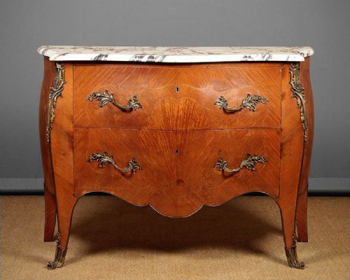 Bombe Marble Top Chest of Drawers C.1920.