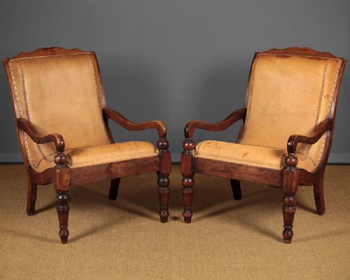 Pair of Large Leather Planter’s Armchairs C.1920.