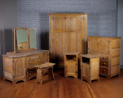 Limed Oak Bedroom Suite C.1930.