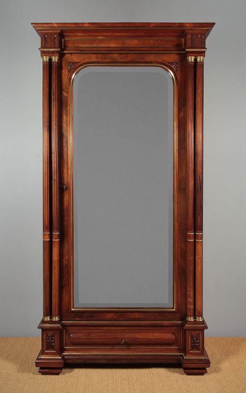 Tall Brass Mounted Rosewood Wardrobe C.1880.
