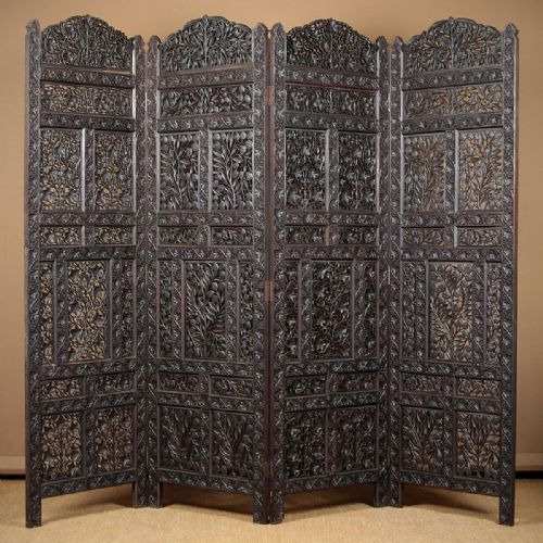Large Anglo Indian Carved Screen C.1880.