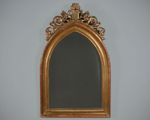19th.c. Gothic Revival Gilt Frame Mirror C.1880.