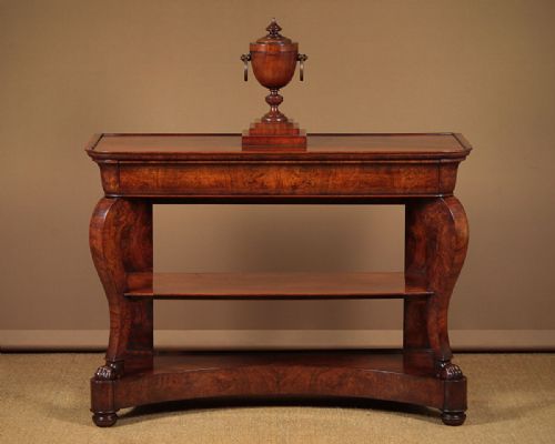 19th.c. Walnut Three Tier Console Table C.1830.
