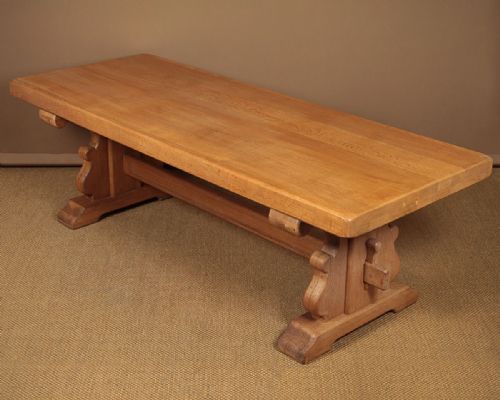 Large Pale Oak Refectory Dining Table C.1930.