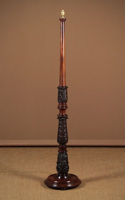 Carved Mahogany Standard Lamp C.1920.