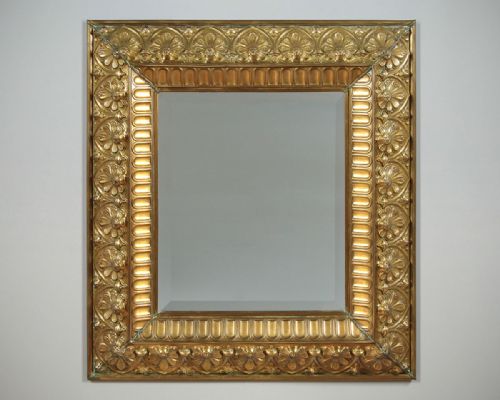Brass Cushion Frame Mirror C.1880.