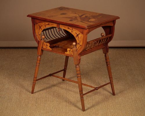 Art Nouveau Side Table in the Manner of Émile Gallé.