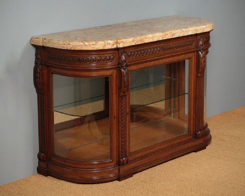 Bow Front Marble Top Pier Cabinet C.1900.
