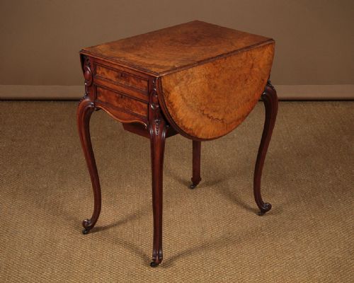 Walnut Pembroke Work Table with Drawers C.1870.