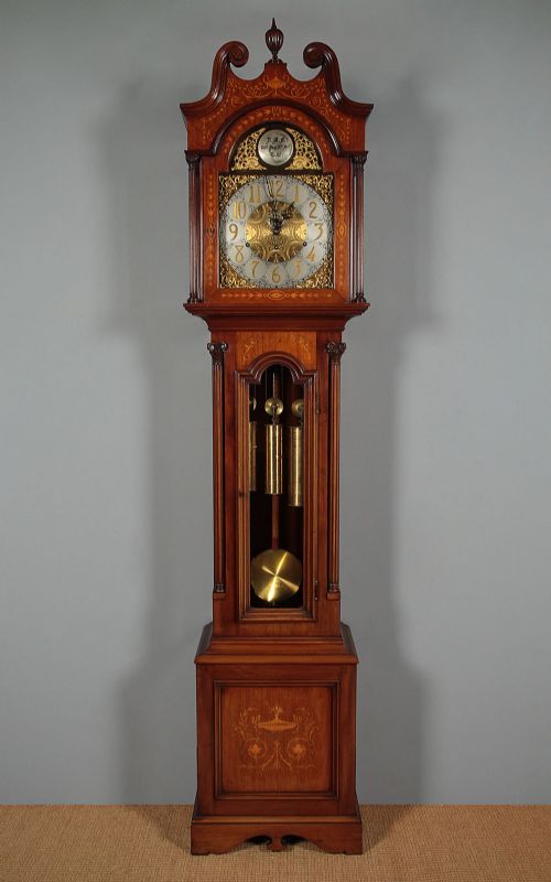 Inlaid Mahogany Chiming Long Case Clock C.1915.