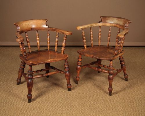 Pair of Smoker’s Bow Armchairs C.1880.