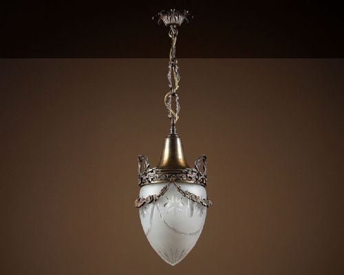 Brass & Glass Porch Lantern C.1910.