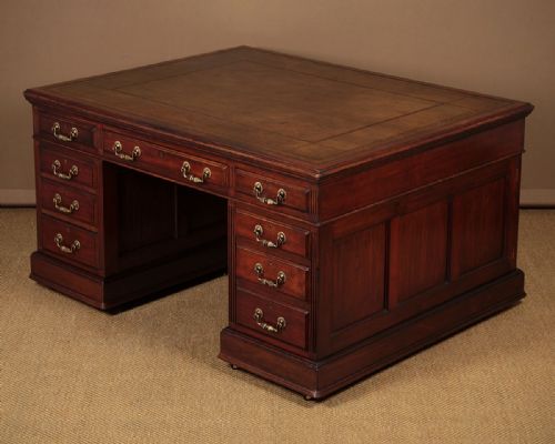 Large Mahogany Partners Desk C.1890.