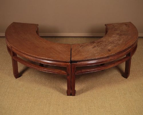 Pair of Curved Chinese Benches C.1870.
