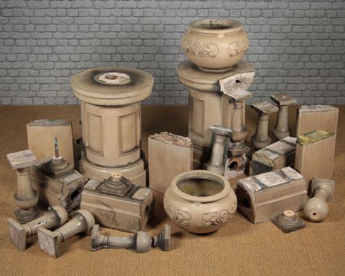 fig 1. Pair of Art Deco Garden Urns & Pedestals with Matching Balustrade c.1930.
