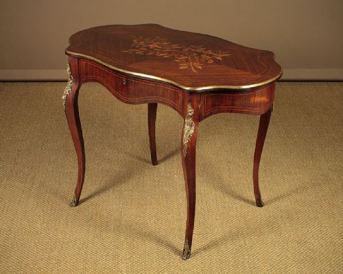 Marquetry Inlaid Rosewood Window Table C.1930.